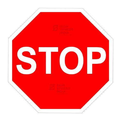 Stop Sign Board | Aluminium | Used in Road, Highway, School, Parking | Thickness 3 mm | Signxpress India