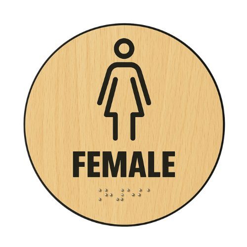 Female MDF Braille Sign | Self Adhesive | SIGNXPRESS INDIA