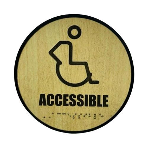 Accessible MDF Braille Sign Board | Signage Plate with Self Adhesive Tape (Stickers) | SIGNXPRESS INDIA