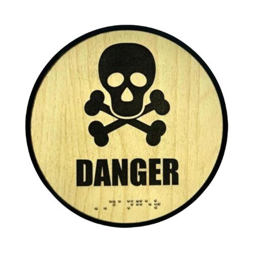 Danger MDF Braille Sign | Self Adhesive | SIGNXPRESS INDIA