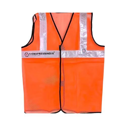 Reflective Safety Jacket with Single Reflective Tape – Orange 212 Reflective Safety Jacket with Single Reflective Tape – Orange 212